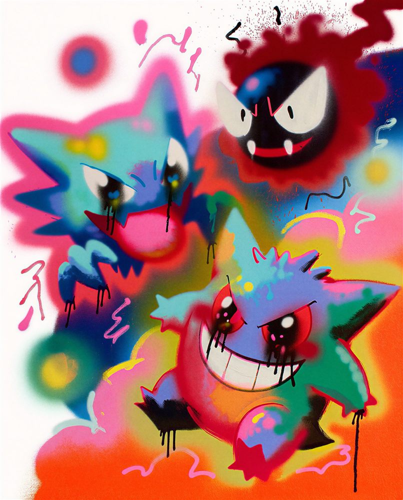 Haunter y Gengar — Descoloridos