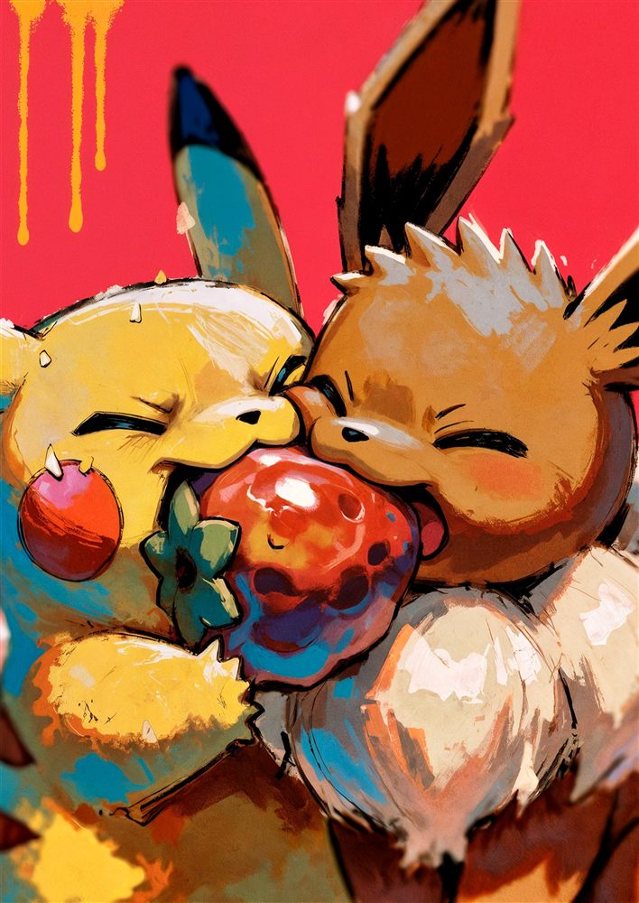 Pikachu y Eevee — La hora de la merienda