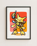Alakazam — Spoon Bending framed watercolour art print by Dammit.png