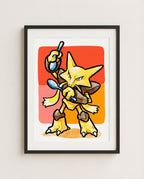 Alakazam — Spoon Bending framed watercolour art print by Dammit.png