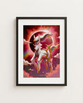 Arceus Judgment limited edition legendary Pokémon art print by Dammit.png shown framed