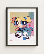 Bubbles and Marill framed art print
