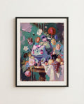 Bulbasaur Still Life limited edition classical Pokémon art print by Dammit.png shown framed
