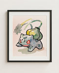 Bulbasaur — Vine Whip framed watercolour art print by Dammit.png