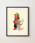 Charmander Lo Life limited edition streetwear Pokémon art print by Dammit.png shown framed