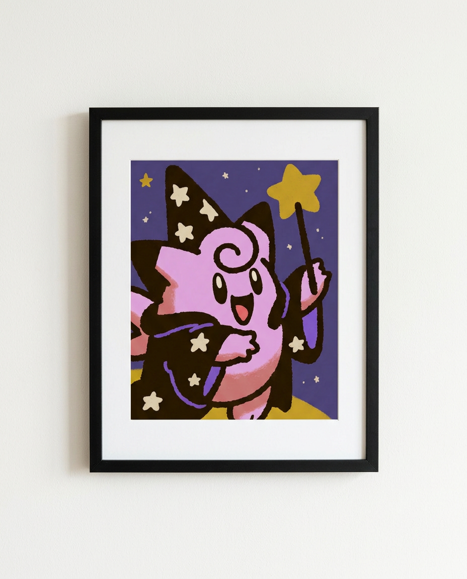 Clefairy — Moonlight Magic framed Halloween art print by Dammit.png