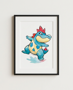 Croconaw — River Stomp framed watercolour art print by Dammit.png