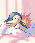 Cyndaquil Cloud Nap original artwork print