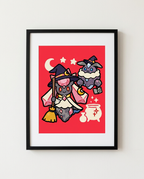 Diancie & Carbink — Crystal Coven framed Halloween art print by Dammit.png