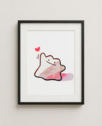 Ditto — Copycat Crush watercolour art print framed in a black frame with white mat