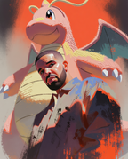Drake and Dragonite artwork