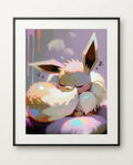 Eevee Curled Up framed art print