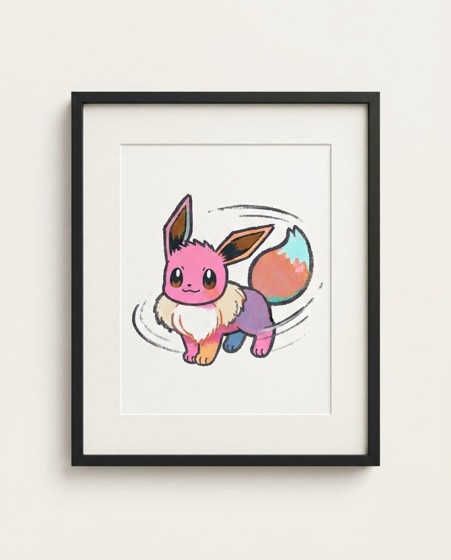 Eevee — Head Rush framed print