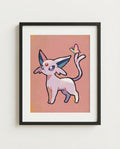 Espeon Butterfly Effect framed art print mockup