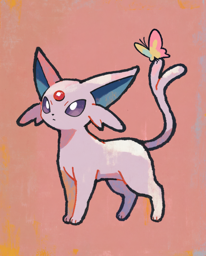 Espeon Butterfly Effect original artwork print