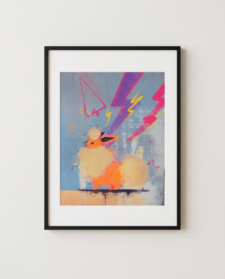 Flareon — Skyward framed pop-art print by Dammit.png