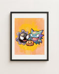 Gastly & Haunter — Trick or Treat framed print