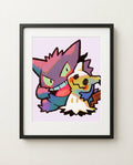 Gengar & Mimikyu Partners in Crime framed art print