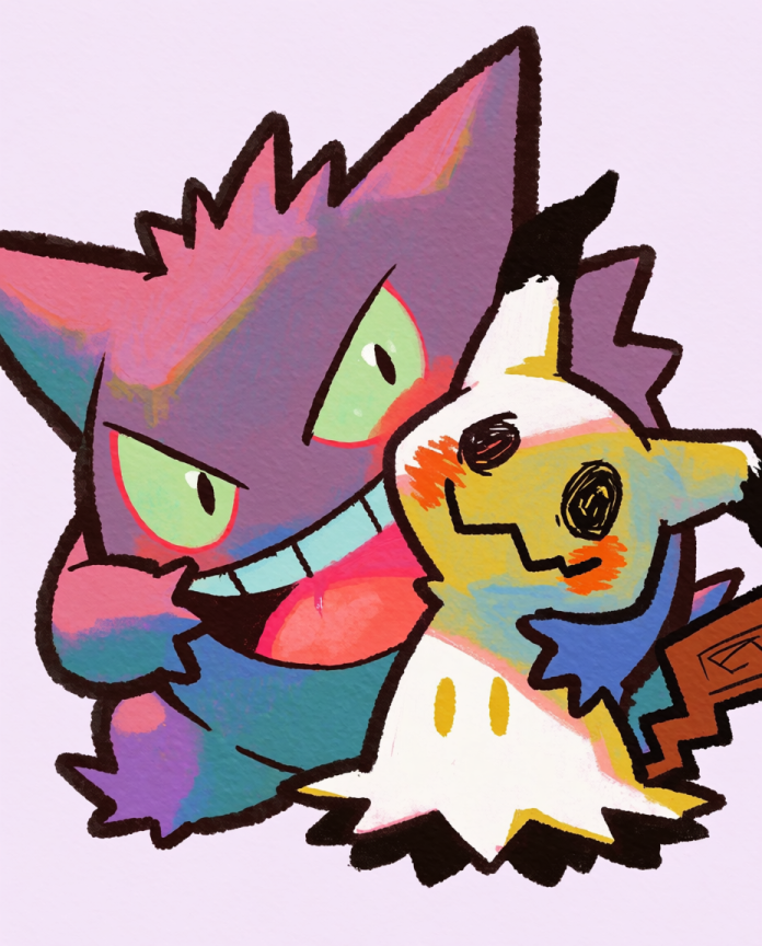 Gengar & Mimikyu Partners in Crime original artwork print