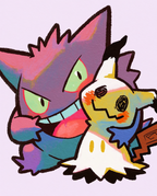 Gengar & Mimikyu Partners in Crime original artwork print