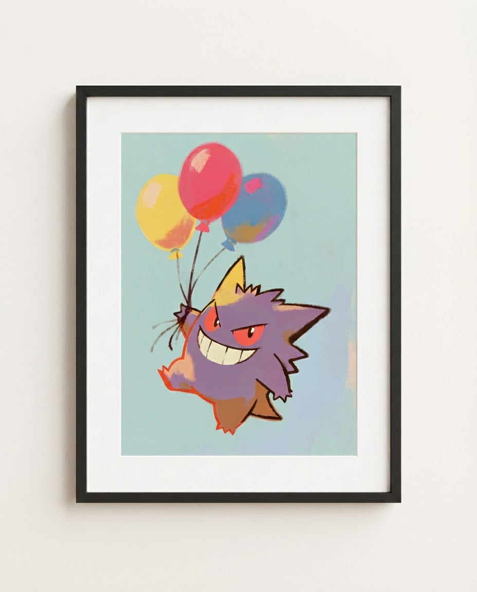Gengar Party Crasher framed art print