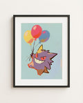 Gengar Party Crasher framed art print