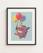 Gengar Party Crasher framed art print