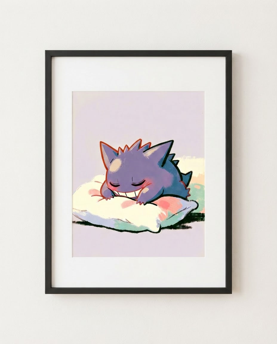 Gengar Pillow Talk framed art print