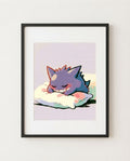 Gengar Pillow Talk framed art print