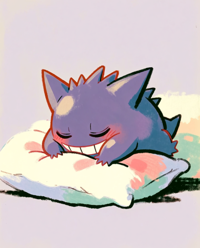 Gengar Pillow Talk original artwork print