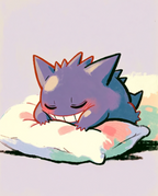 Gengar Pillow Talk original artwork print