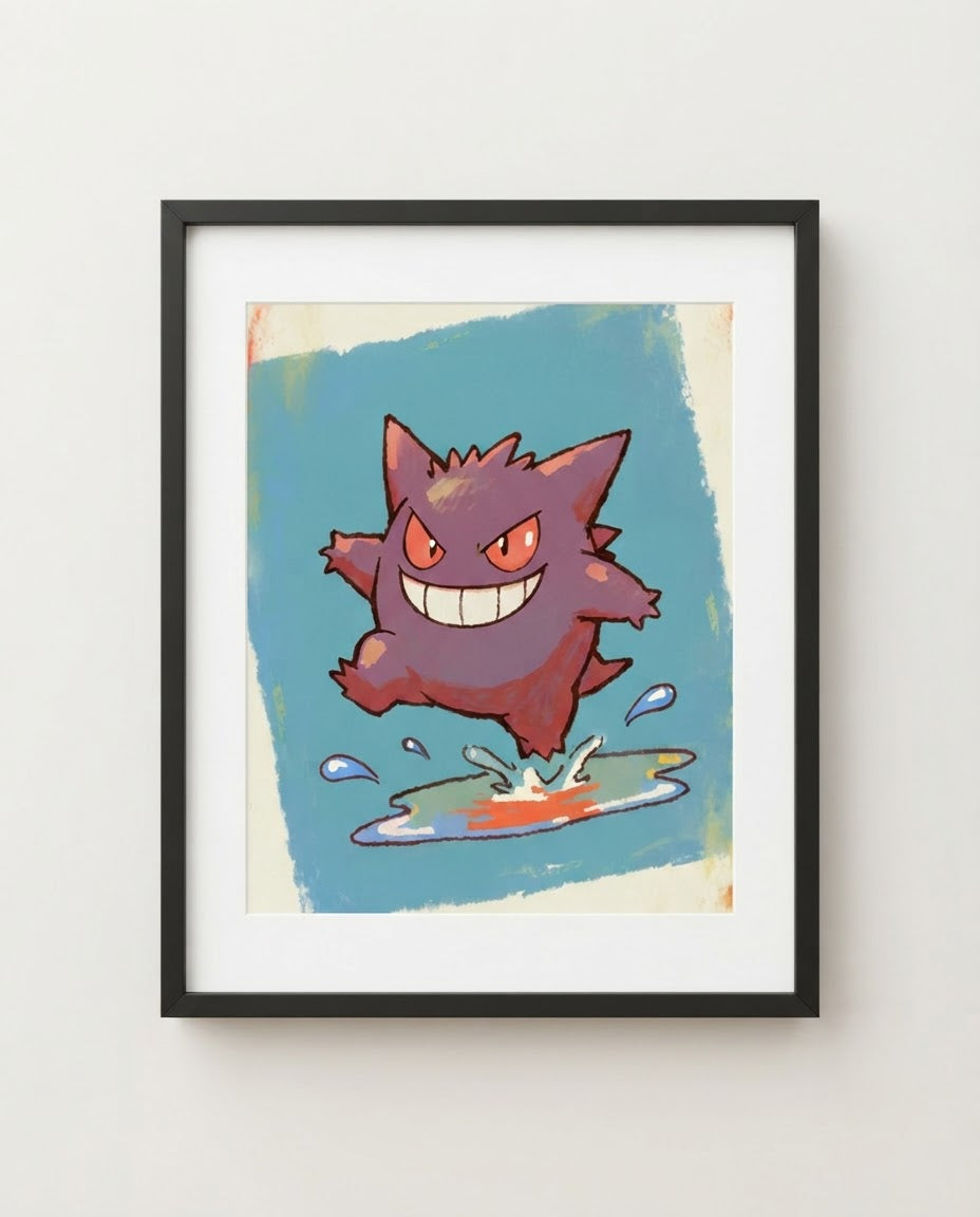 Gengar Puddle Jumper framed art print
