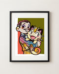 Gomez & Meowth — Mon Chat framed Addams Family × Pokémon crossover art print by Dammit.png