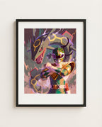 Green Ranger and Rayquaza framed art print