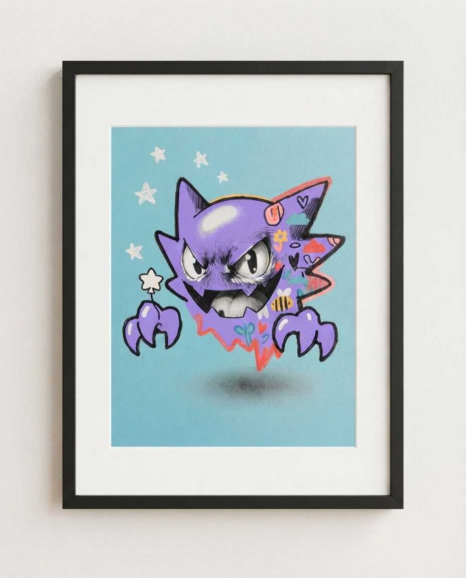 Haunter — Scribbled framed print