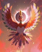 Original Ho-Oh artwork rising against a burning eclipse from the Rebirth print by Dammit.png