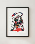 Houndoom — On the Prowl framed watercolour art print by Dammit.png