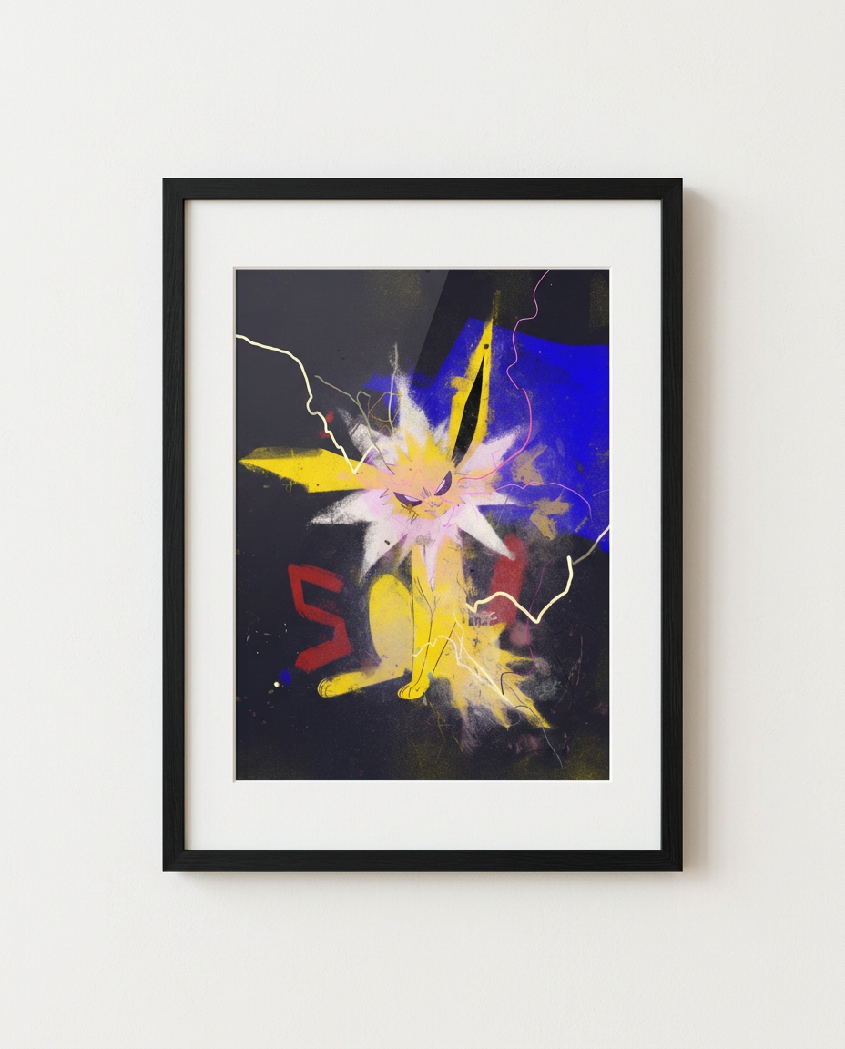 Jolteon — Soft Voltage framed pop-art print by Dammit.png