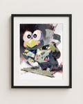 Keroppi and Bulbasaur Green Team Sanrio Pokémon crossover art print by Dammit.png shown framed