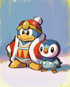 King Dedede & Piplup Pokémon fan art print — limited edition of 5