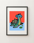 Lapras kawaii art print framed on a wall — Pokémon fan art by Dammit.png