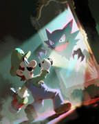 Luigi and Haunter artwork