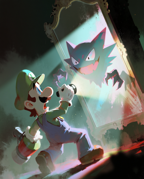 Luigi and Haunter artwork