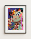 Meowth Team Rocket chain framed art print