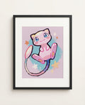Mew Stardust framed art print mockup