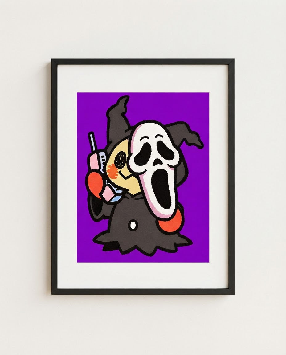 Mimikyu — Ring Ring framed horror × Pokémon crossover art print by Dammit.png