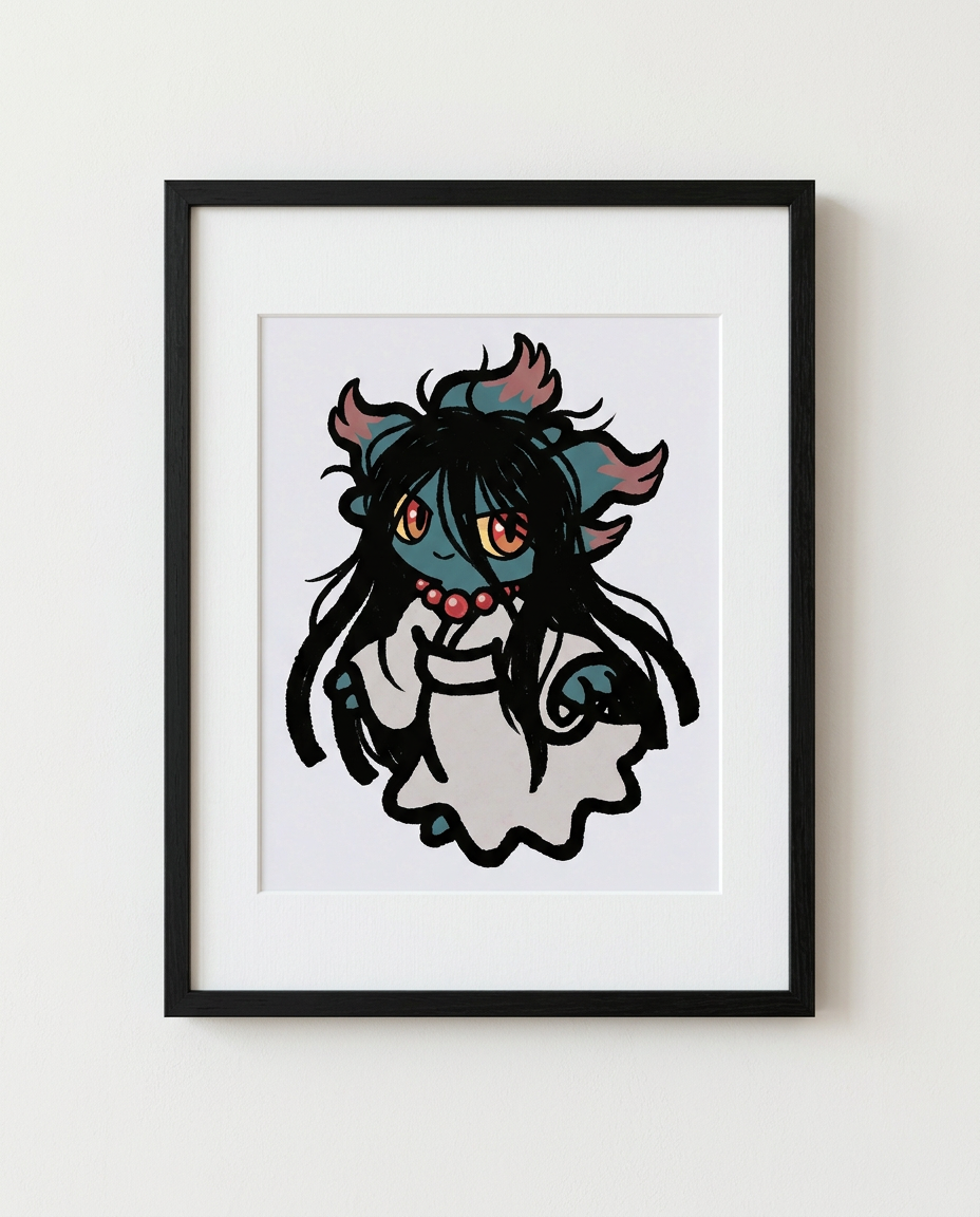 Misdreavus — Seven Days framed horror × Pokémon crossover art print by Dammit.png