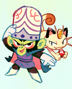 Mojo Jojo and Meowth artwork