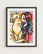 Morticia & Ninetales — Cara Mia framed Addams Family × Pokémon crossover art print by Dammit.png