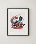 Mudkip — Mud Shot framed watercolour art print by Dammit.png